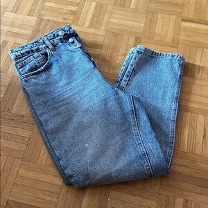 Stradivarius Light Blue Button-Fly Jeans